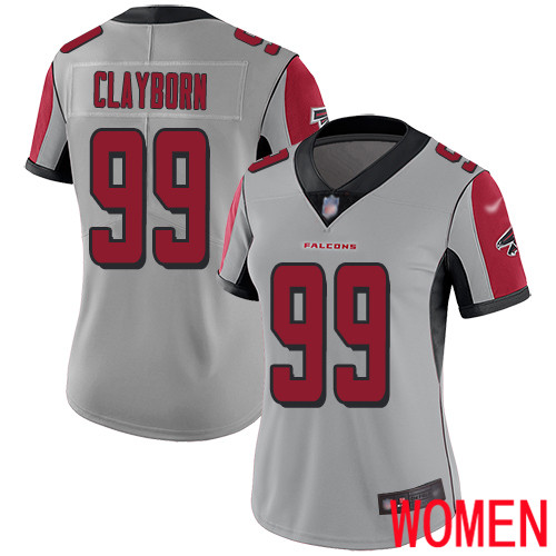 Atlanta Falcons Limited Silver Women Adrian Clayborn Jersey NFL Football 99 Inverted Legend